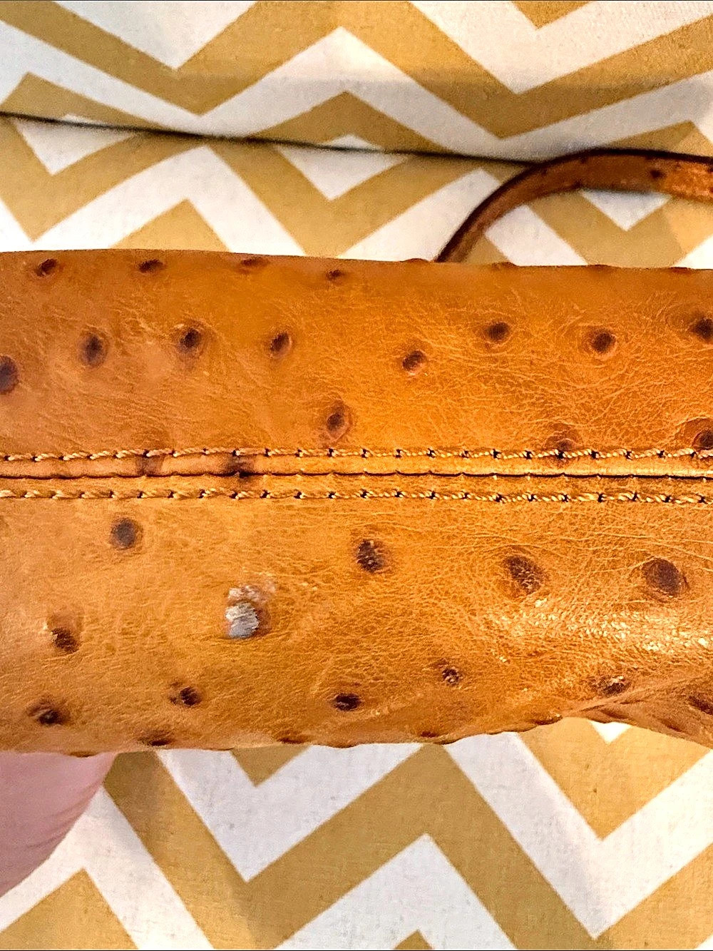 Dooney & Bourke Brown Ostrich-Embossed Crossbody Bag - Picture 4 of 8